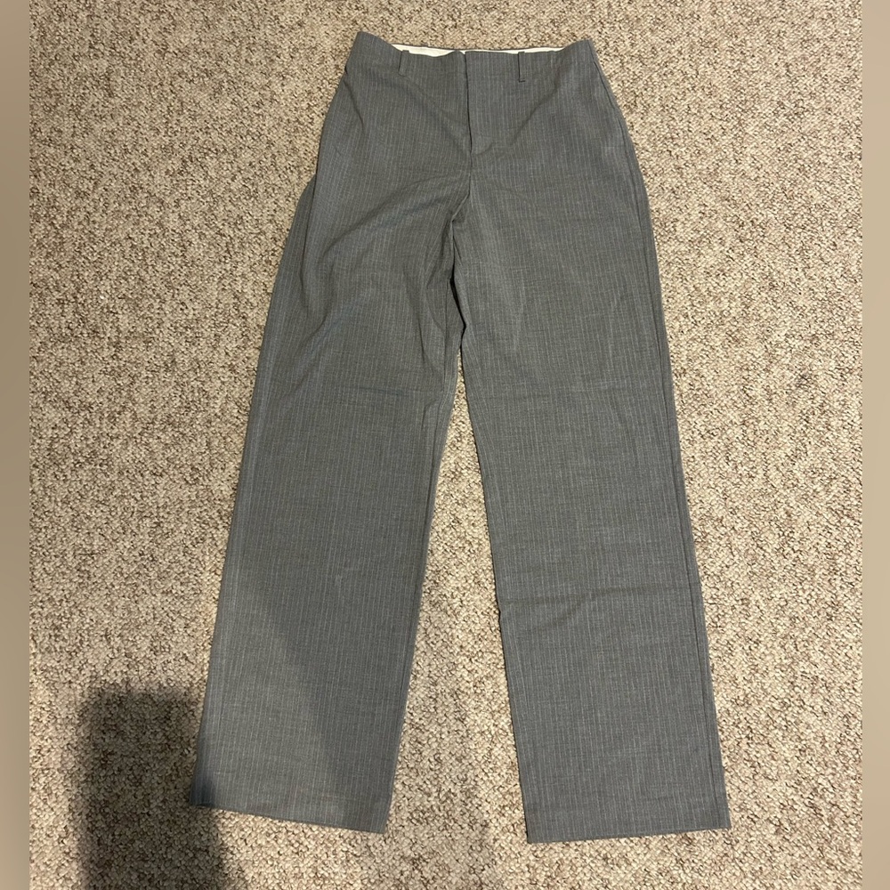 Zara Women’s Light Gray Pinstripe Trouser Pants